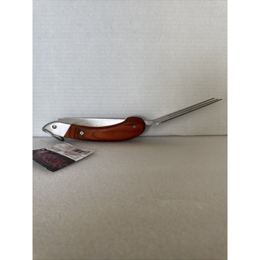 Charcoal Champion Folding Handle Fork Camping Or Grilling at Home Easy Storage